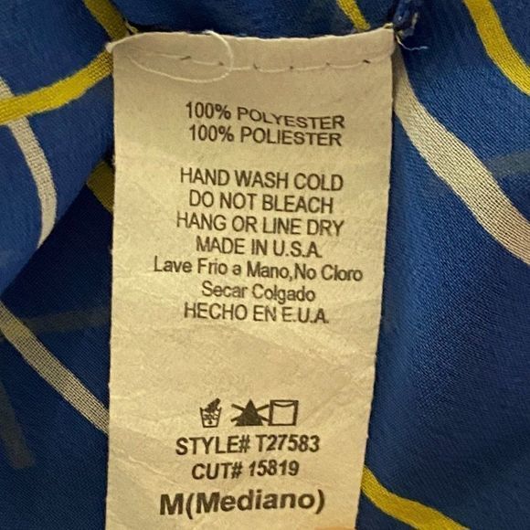 SWEET RAIN Blue & Yellow Plaid Open Back Blouse‎ - Picture 7 of 8